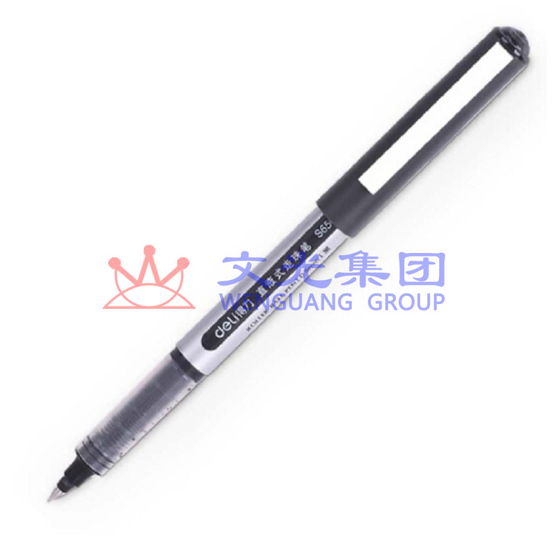 得力 S656 0.5mm直液式走珠笔 宝珠笔中性笔签字笔 黑色 单支 SKU：WG0076837