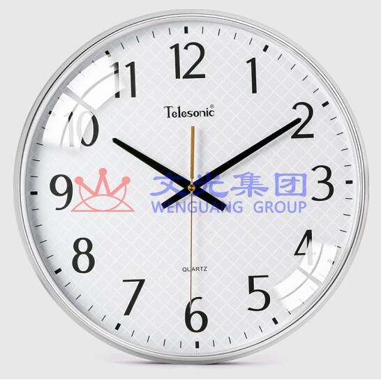 天王星 挂钟 14英寸创意时尚简约钟表客厅时钟 静音挂钟 Q3644 银色 SKU：WG0105999