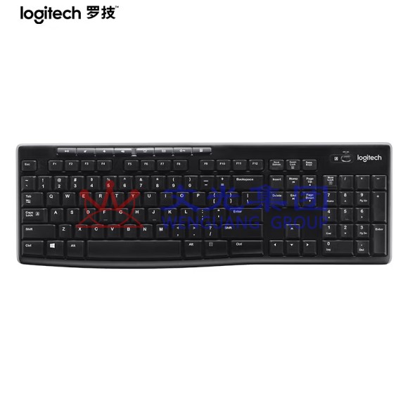 罗技 K270无线键盘办公键盘USB适配器连接 全尺寸108键 黑色 SKU:WG0029874