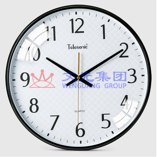 天王星 挂钟 创意时尚简约钟表客厅时钟 静音挂钟 Q3644 黑色 SKU：WG0105998