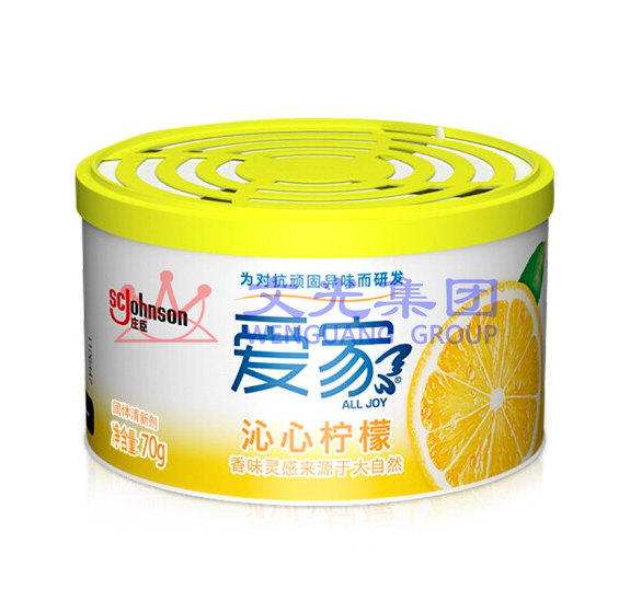 爱家 固体清香剂 快乐柠檬 70g 固体 空气清新剂卫生间除臭 每箱30盒 SKU：WG0028892