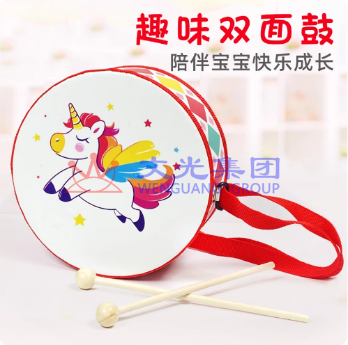 木制双面敲敲鼓 手拍腰鼓小军鼓 SKU:WG0145987