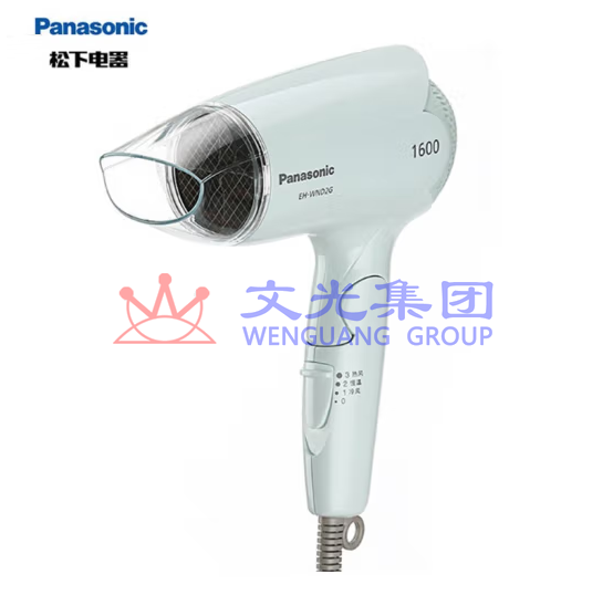 松下(Panasonic)电吹风机大功率1600W 高速大风力速干折叠便携 吹发护发电吹风筒 EH-WND2G 货号:JC SKU:WG0117043