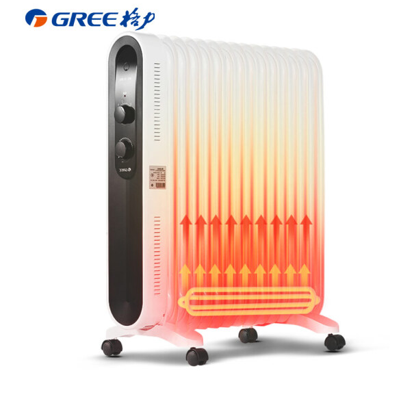 格力 (GREE)取暖器/电暖器/电暖气片家用 15片静音速热电油汀 NDY18-X6122 SKU:WG0035267